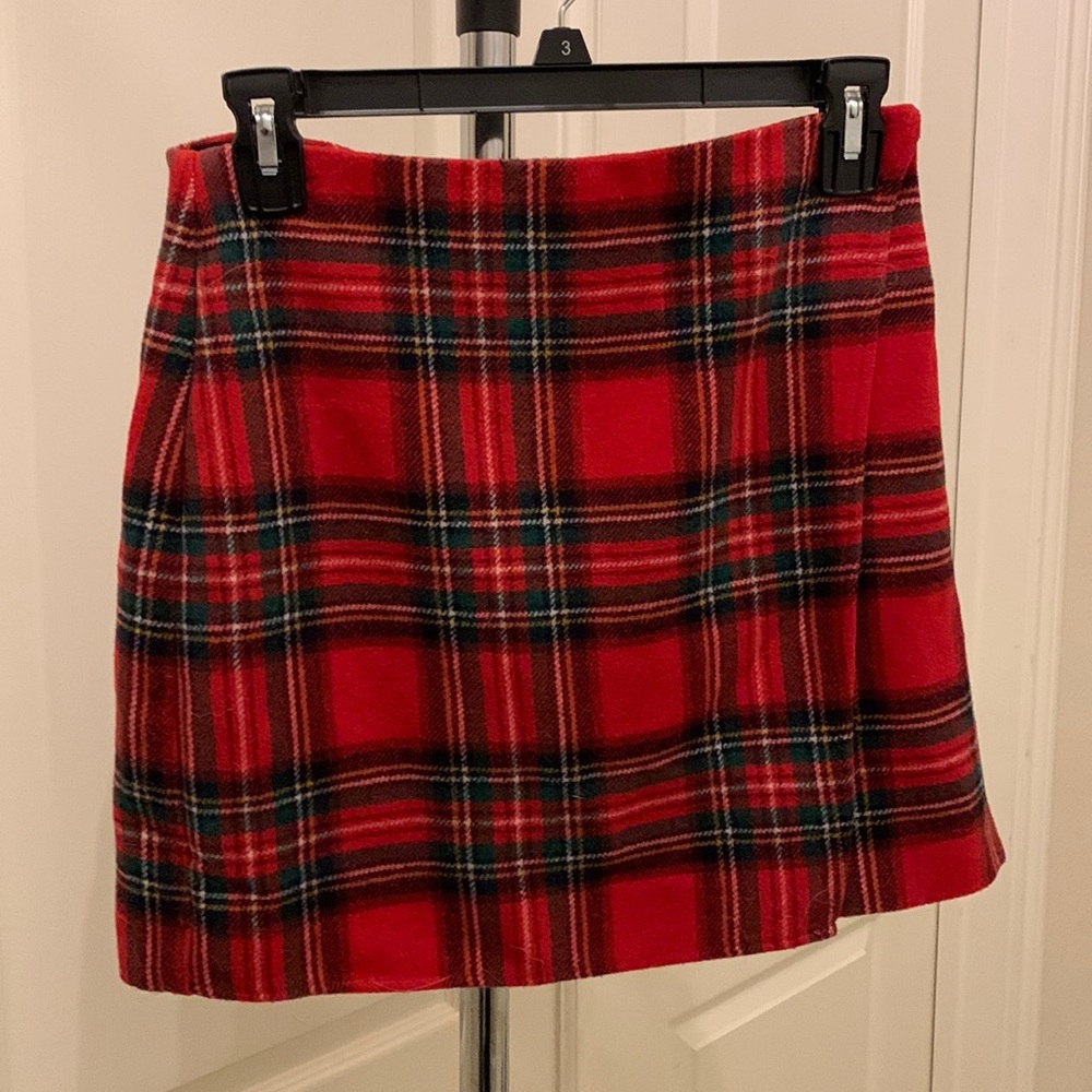 Hollister Red Plaid Skirt Size S